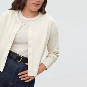 Everlane Cream Cardigan 100% Organic Cotton Button-Up Cardigan Women's Size XL